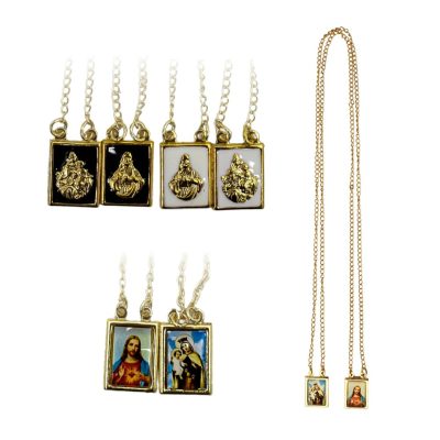 Escapulários Dourados Resinados Diversos 33 cm -12410