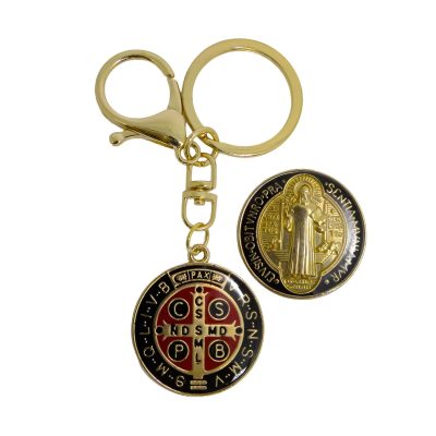 Chaveiro São Bento Metal Medalha Resinada 3 cm – 8474