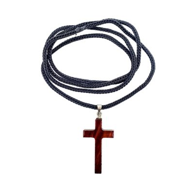 Cordão Cruz Madeira Laqueada – 3222