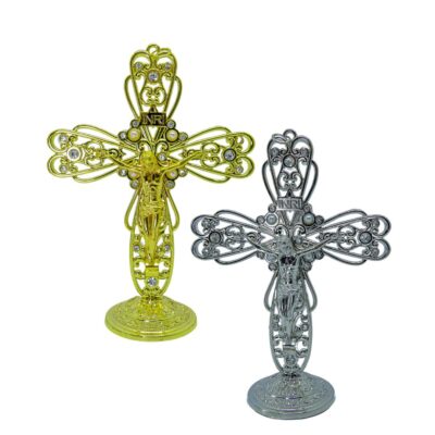 Crucifixo Metal de Mesa 15 cm -12656