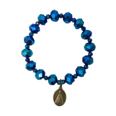 Pulseira Elástica Cristal Azul Nossa Senhora Aparecida – 13167