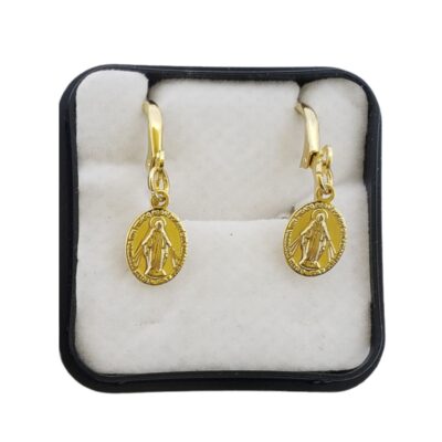 Brinco Argolinha Dourada Medalha Nossa Senhora das Graças – 13883