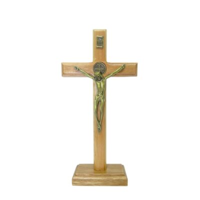 Crucifixo Madeira São Bento Parede e Mesa 19 cm – 3603