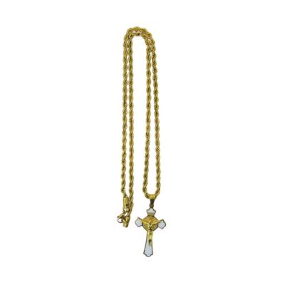 Corrente Grossa Dourado com Crucifixo Resinado 34,5 cm – 14037