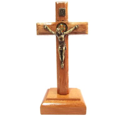 Crucifixo Imbuia São Bento Mesa 9 cm – 4937