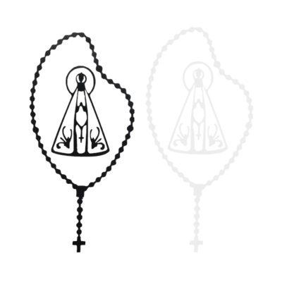 Adesivo Nossa Senhora Aparecida branco e preto 9,5 cm – 11799