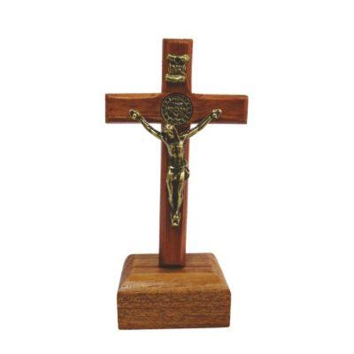 Crucifixo Madeira Imbuia para Mesa – 8 cm – 9721