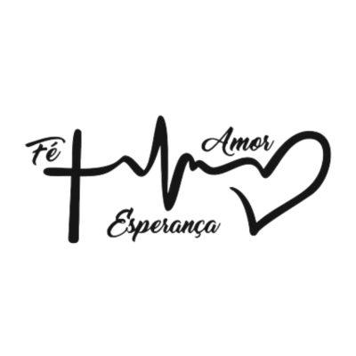 Adesivo Fé, Amor e Esperança Preto – 8,5×15 cm -11800
