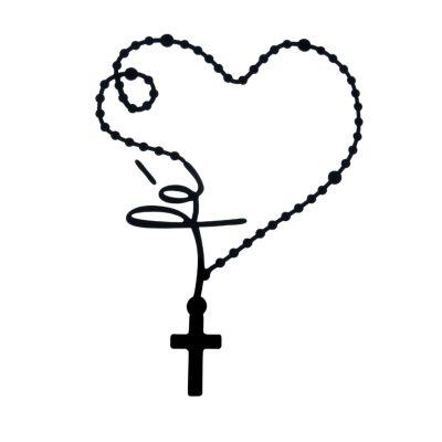 Adesivo Terço e Fé preto – 14×11 cm – 11801