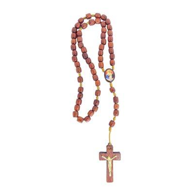 Terço Madeira Entremeio Mãe Rainha – 37 cm – 12268