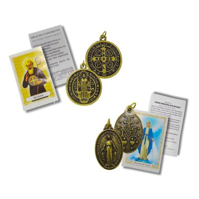 Medalhas com Orações São Bento e Nossa Senhora das Graças – 2,5 – 12415
