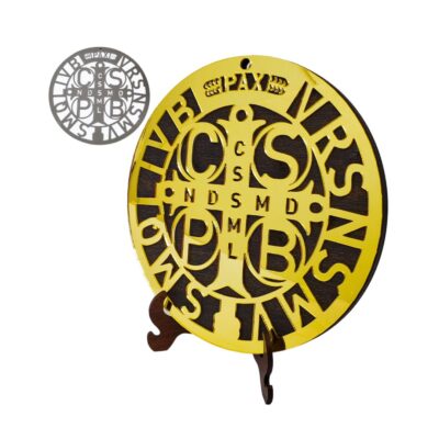 Medalha São Bento Dourado e Prata 16x16cm – 14302