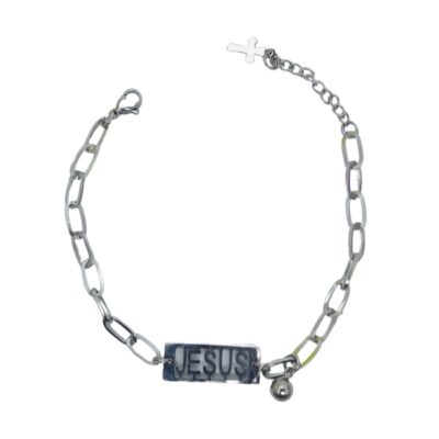 Pulseira Aço Inox Jesus 24 cm – 14047