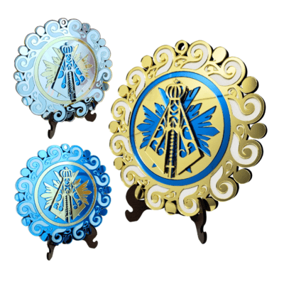 Mandala Espelhada Nossa Senhora Aparecida Parede e Mesa 16×16 cm -14297