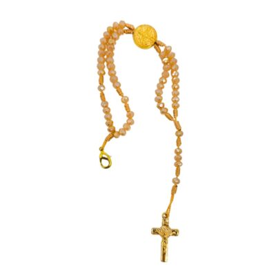 Pulseira São Bento Entremeio Metal Resinado Doce de Leite – 23 cm -14642